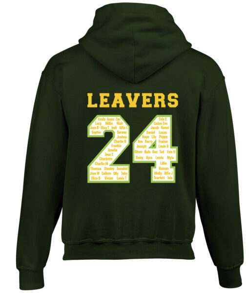 Acre Heads Primary School Leavers Hoodie 2024 (Child Sizes) with printed back and logo