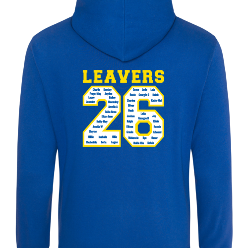 Dorchester Primary Leavers Hoodie Adult Sizes 2026 - Without Name