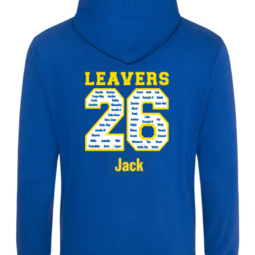 Dorchester Primary Leavers Hoodie Adult Sizes 2026 - With Name