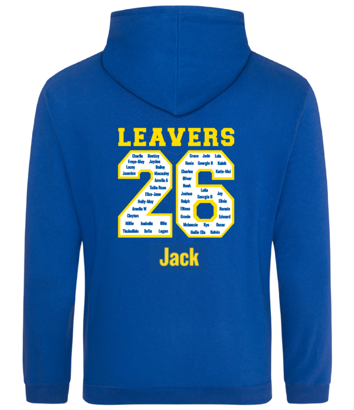 Dorchester Primary Leavers Hoodie Adult Sizes 2026 - With Name
