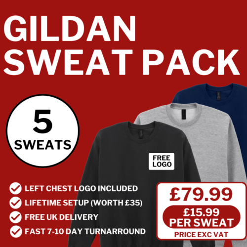 x5 Gildan Softstyle Sweatshirt Pack