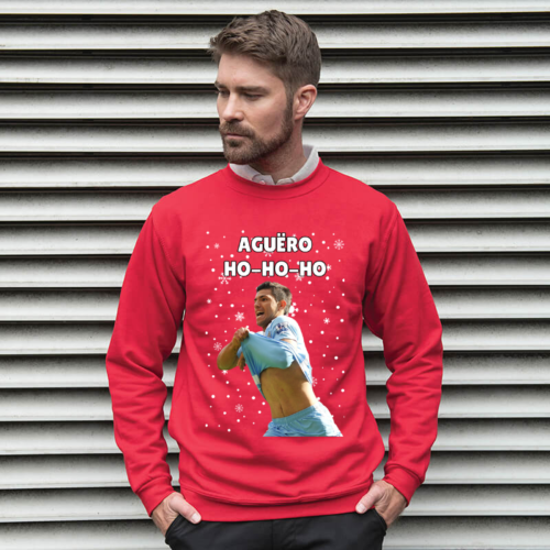 Sergio Aguero Ho-Ho-Ho Man City Christmas Jumper