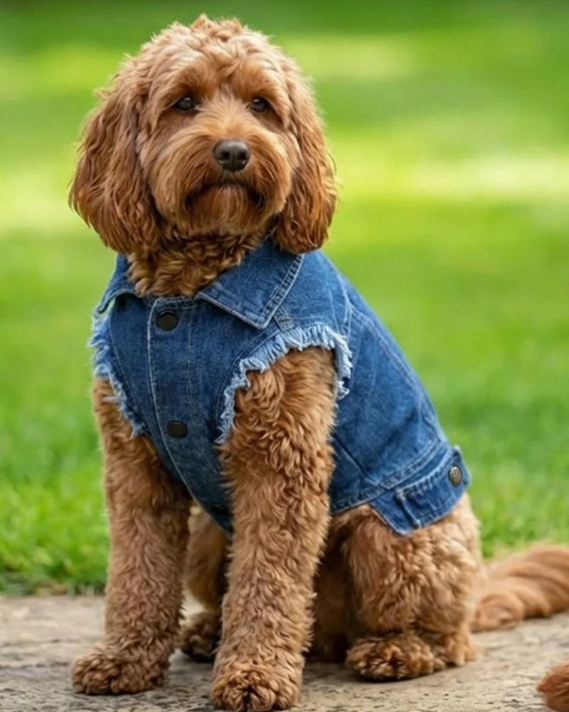 The Custom Logo Personalised Dog Denim Jacket - Image 2