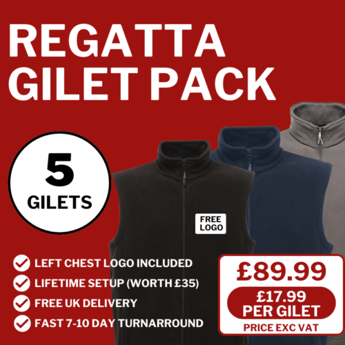 x5 Regatta Micro Fleece Gilet Pack