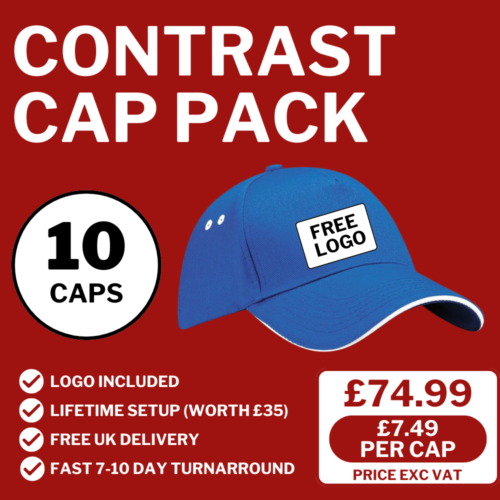 x10 Beechfield Contrast Cap Pack