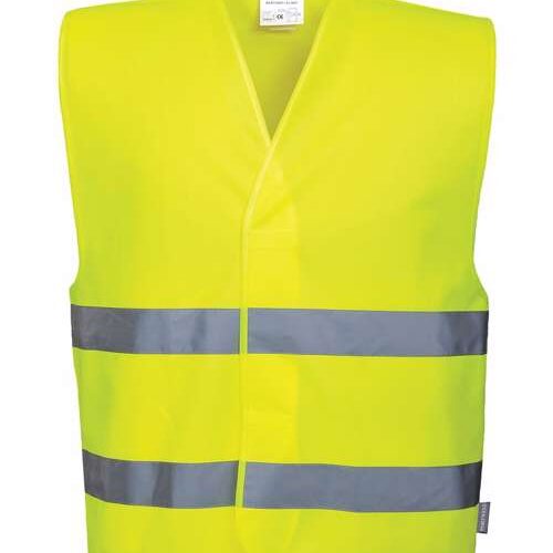 C474 Yellow Hi Vis Vest - Full Colour Back Print