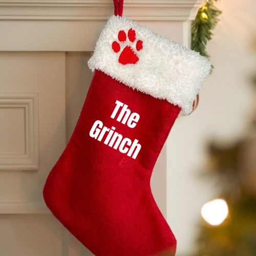 Custom Text Personalised Christmas Dog Stocking