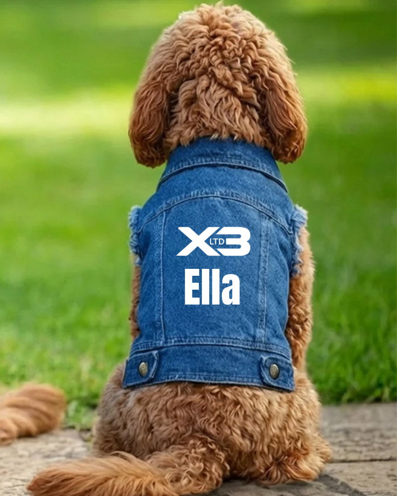 The Custom Logo Personalised Dog Denim Jacket