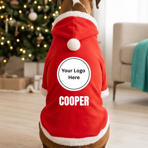 Custom Logo Personalised Santa Dog Hoodie